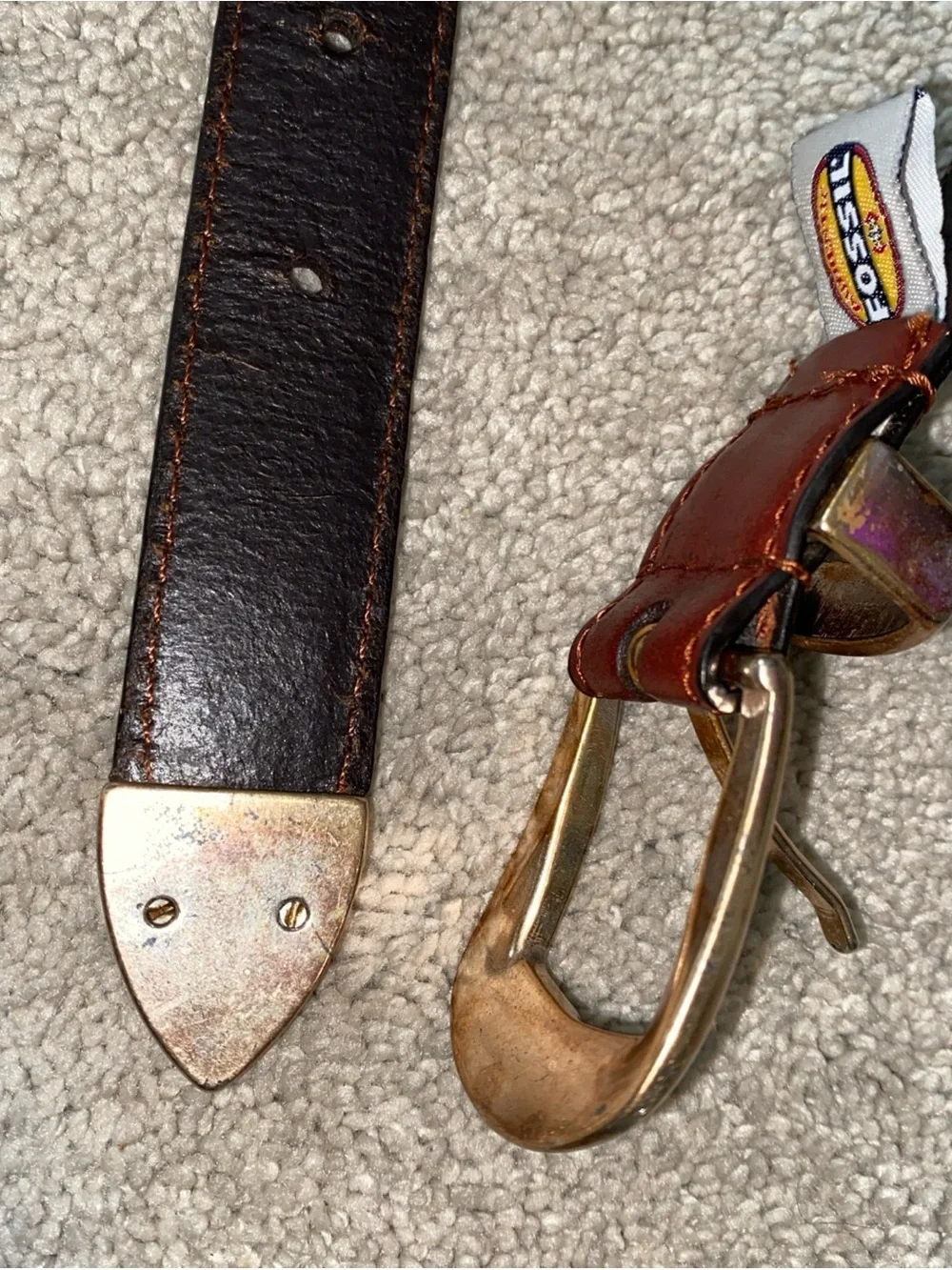 Fossil Vintage Cowhide Brown‎ Leather Belt Size 36 Men’s